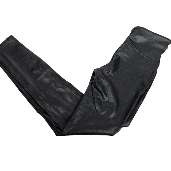 Spanx Black High Waisted Faux Leather Leggings Size Medium Women's N11 - Picture 9 of 9